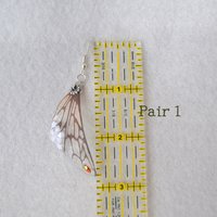 White Fairy wing earrings