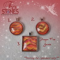 Dragon Fire pendant - red faux stones