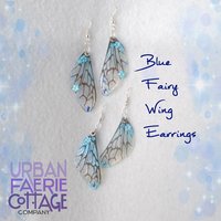 Blue Fairy wing earrings