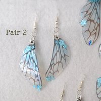 Blue Fairy wing earrings