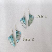 Teal Fairy wing earrings