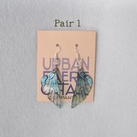 Teal Fairy wing earrings