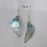 Teal Fairy wing earrings