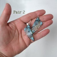 Teal Fairy wing earrings