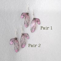 Pink Fairy wing earrings