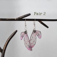 Pink Fairy wing earrings