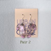 Pink Fairy wing earrings
