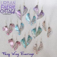 Pink Fairy wing earrings