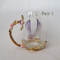 Purple Fairy wing earrings