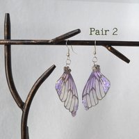 Purple Fairy wing earrings