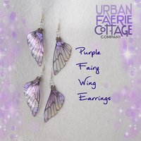 Purple Fairy wing earrings