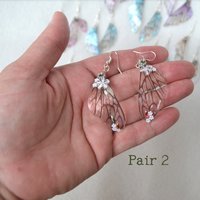 White Fairy wing earrings