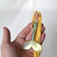 Golden mermaid doll, fairy doll