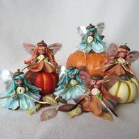 Orange pumpkin spice Autumn faerie doll