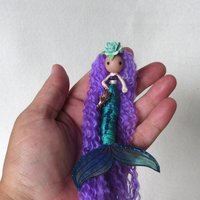 Purple mermaid doll ornament