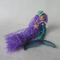 Purple mermaid doll ornament