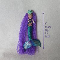 Purple mermaid doll ornament