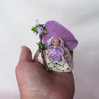 Pastel Lace Tiny kitchen witch doll