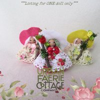 Pastel Lace Tiny kitchen witch doll