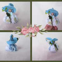 Pastel Lace Tiny kitchen witch doll