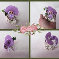 Pastel Lace Tiny kitchen witch doll