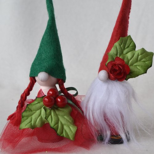 Christmas Gnome Peg doll Figurines