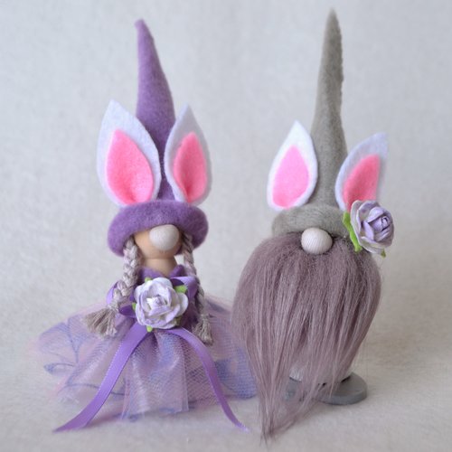 Pastel Easter gnome figurines