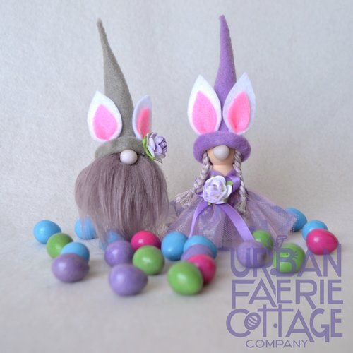 Pastel Easter gnome figurines