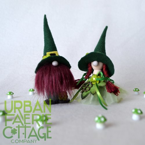 Good Luck Irish Gnome Peg Dolls