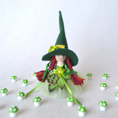 Good Luck Irish Gnome Peg Dolls