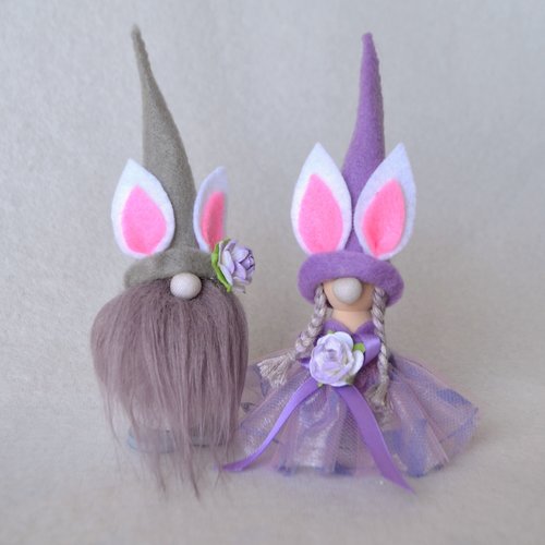 Pastel Easter gnome figurines