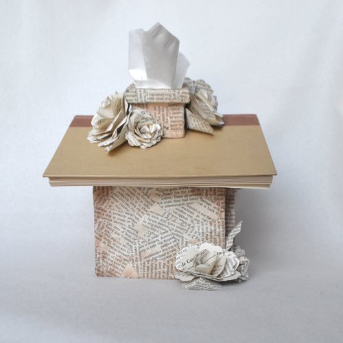 Fairy house Book tissue box cover