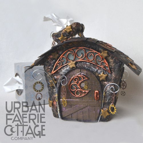 Steampunk Pagan Fairy house tissue box cover