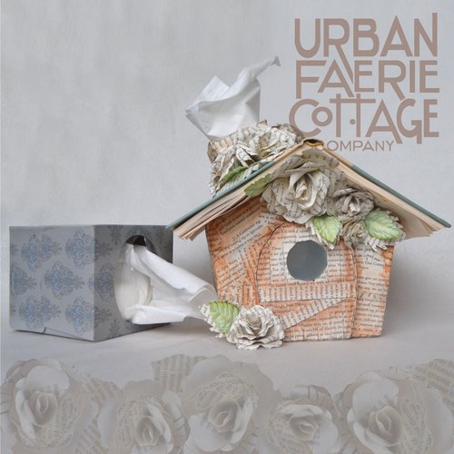 book page rose fairy house tissue box cover 
