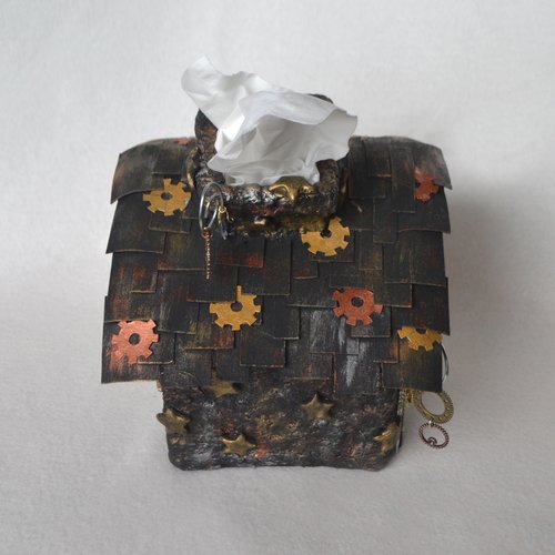 Steampunk Pagan Fairy house tissue box cover