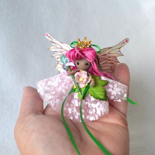 Pink Princess fairy doll with wand