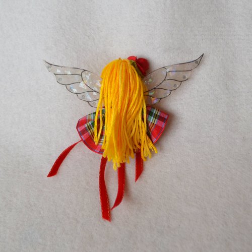 Red Plaid Christmas Fairy Ornament