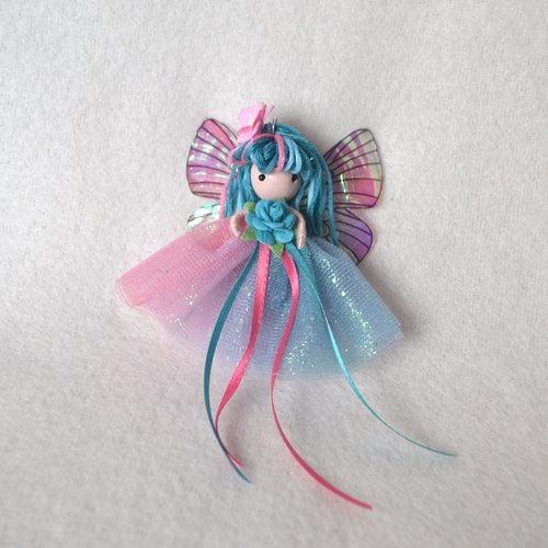 Pink and Teal Pastel fairy doll