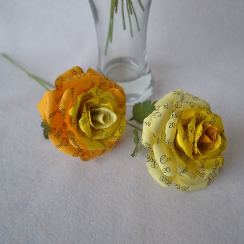Colored First Anniversary Paper Roses