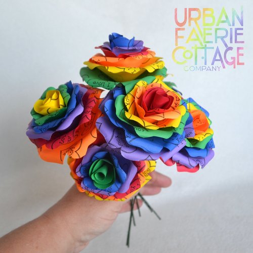 Rainbow Paper Rose Bouquet
