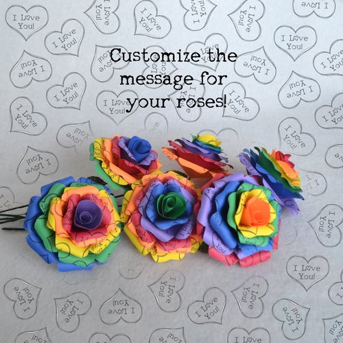 Rainbow Paper Rose Bouquet