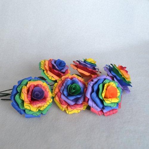 Rainbow Paper Rose Bouquet
