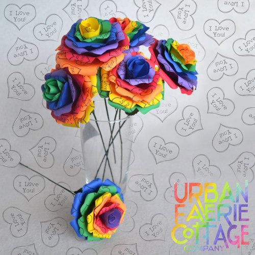 Rainbow Paper Rose Bouquet