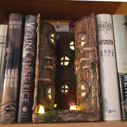 3 tree Fairy House Light up book nook