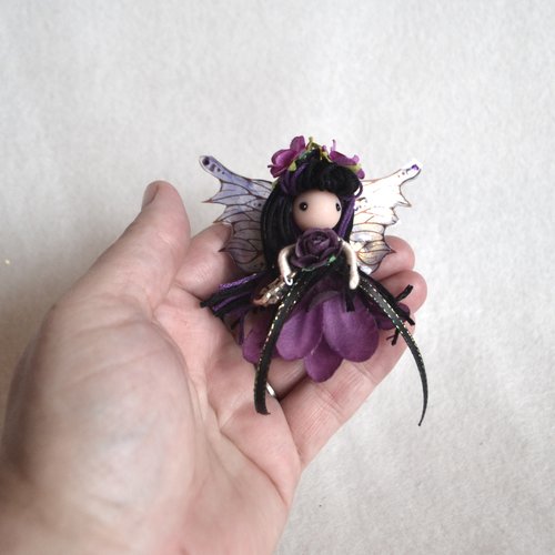 Black and Purple flower fairy doll