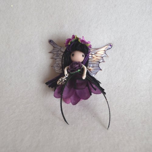 Black and Purple flower fairy doll