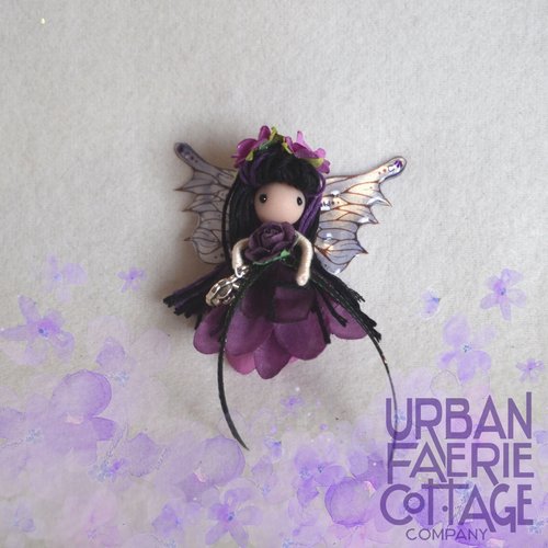 Black and Purple flower fairy doll