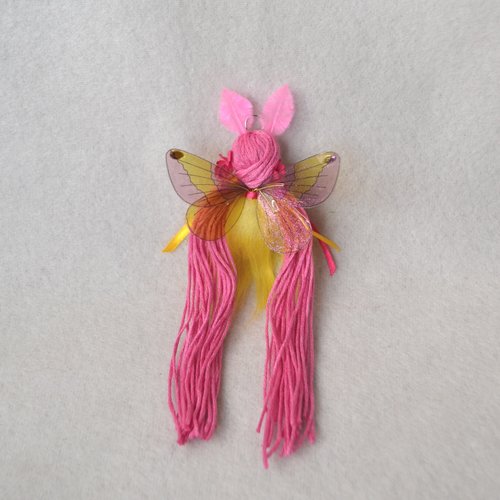 Pink Rosy Maple Moth fairy doll