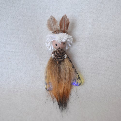 Boy Leopard Moth fairy doll ornament