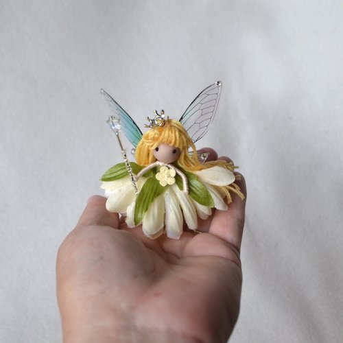 Mini White Flower Princess fairy doll